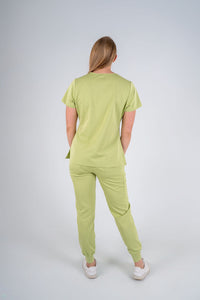 Amara Three-Pocket Scrub Top and Lara Jogger Set - Matcha