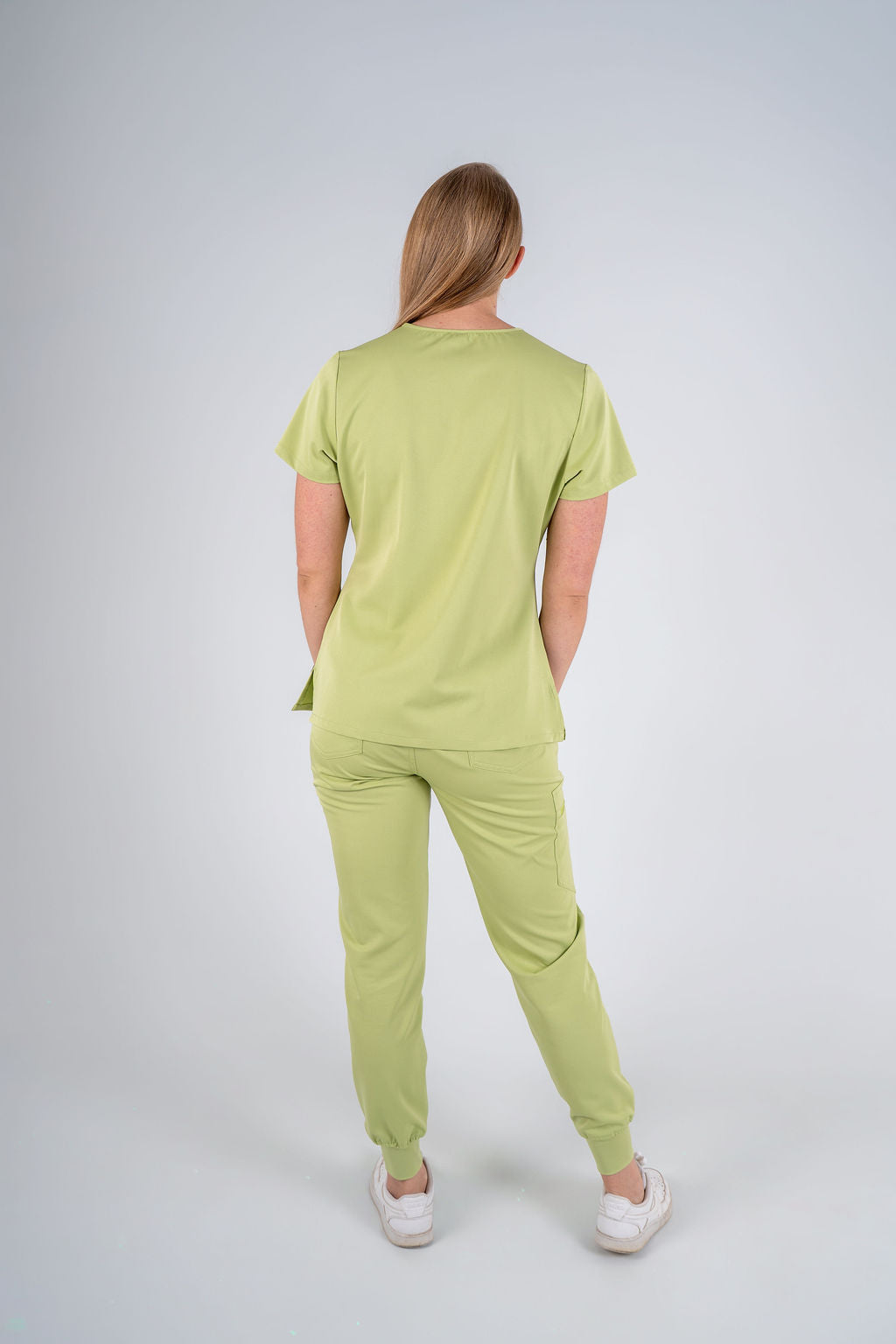 Amara Three-Pocket Scrub Top and Lara Jogger Set - Matcha