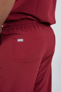 Maroon Matteo Three-Pocket Scrub Top and Neo Jogger Set