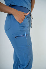 Ozone Ella Three-Pocket Scrub Top and Eva Jogger Set