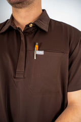 Matteo Three-Pocket Scrub Top and Neo Jogger Set - Espresso