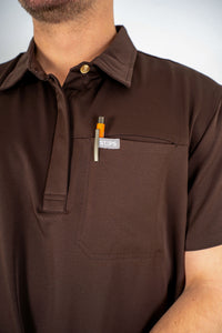 Matteo Three-Pocket Scrub Top and Neo Jogger Set - Espresso