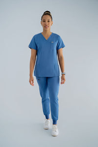 Ozone Ella Three-Pocket Scrub Top and Eva Jogger Set