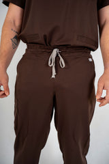 Matteo Three-Pocket Scrub Top and Neo Jogger Set - Espresso