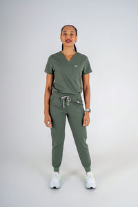 Essential Ava Jogger Scrub Pants - Eucalyptus