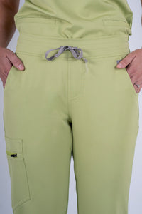 Amara Three-Pocket Scrub Top and Lara Jogger Set - Matcha