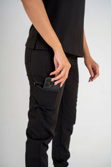 Essential Ava Jogger Scrub Pants - Black