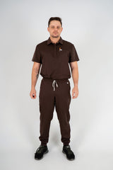 Matteo Three-Pocket Scrub Top and Neo Jogger Set - Espresso