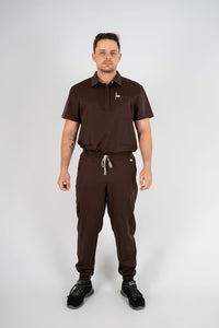 Matteo Three-Pocket Scrub Top and Neo Jogger Set - Espresso