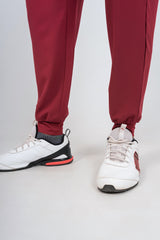 Maroon Matteo Three-Pocket Scrub Top and Neo Jogger Set