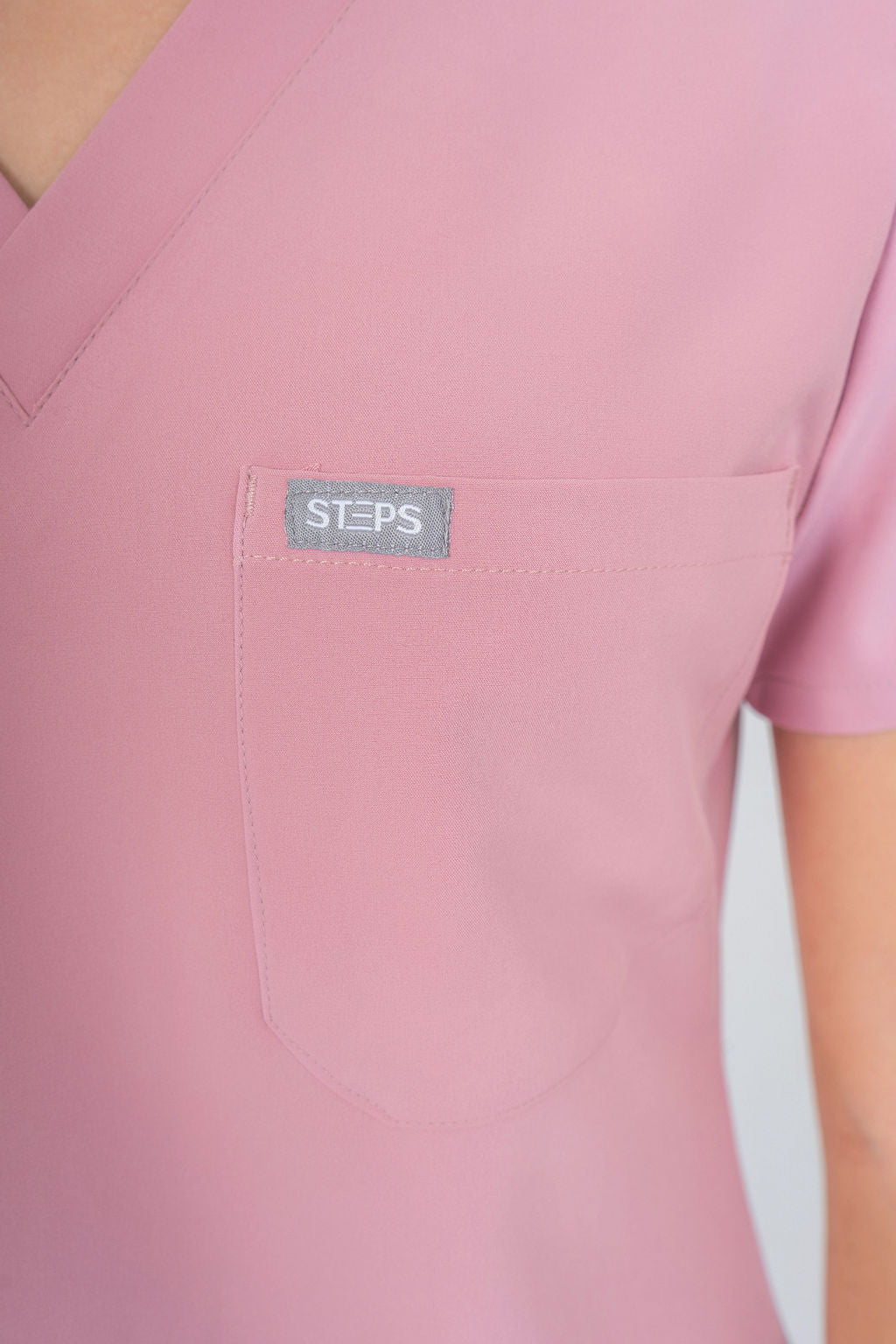 Pastel Pink Amara Three-Pocket Scrub Top and Lara Jogger Set