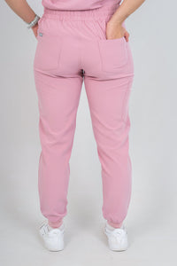 Pastel Pink Amara Three-Pocket Scrub Top and Lara Jogger Set