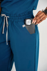 Essential Ava Jogger Scrub Pants - Carribean Blue