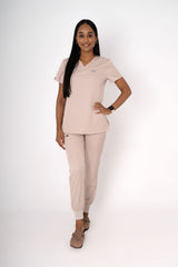 Driftwood Ella Three-Pocket Scrub Top and Eva Jogger Set