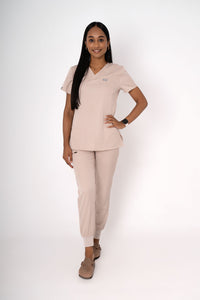Driftwood Ella Three-Pocket Scrub Top and Eva Jogger Set