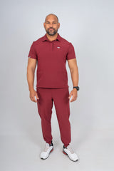 Maroon Matteo Three-Pocket Scrub Top and Neo Jogger Set