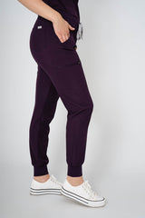 Aubergine Ella Three-Pocket Scrub Top and Eva Jogger Set