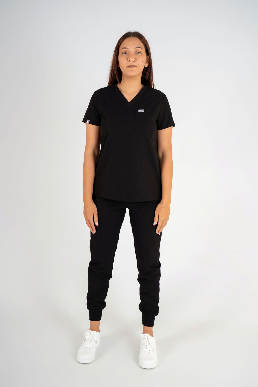 Essential Ava Jogger Scrub Pants - Black