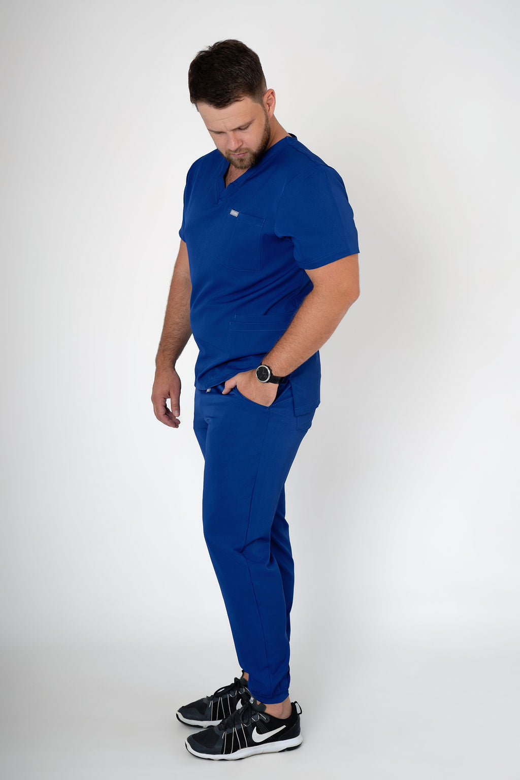 Azure Alex Three-Pocket Scrub Top and Leo Jogger Set