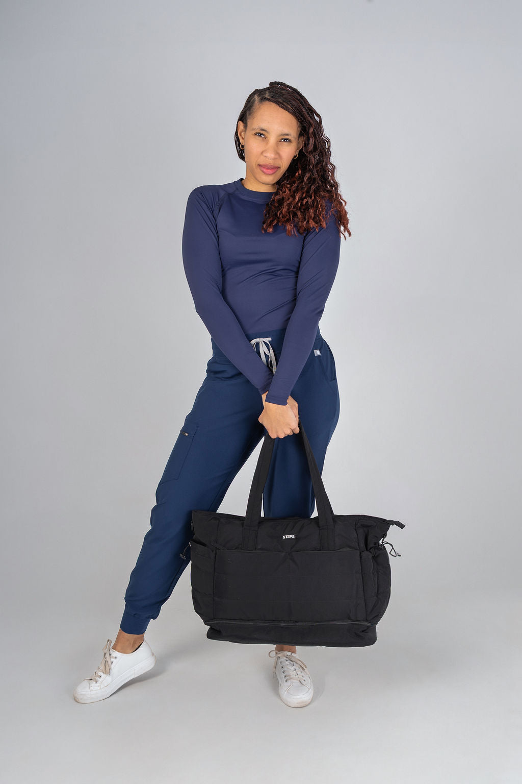 Quilted Tote Bag - Black