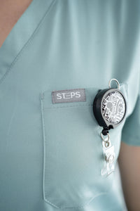 Ocean Mist Ella Three-Pocket Scrub Top and Eva Jogger Set