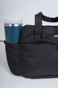 Quilted Tote Bag - Black