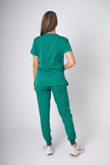 Foliage Ella Three-Pocket Scrub Top and Eva Jogger Set