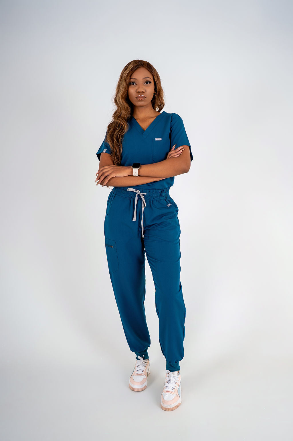 Essential Ava Jogger Scrub Pants - Carribean Blue
