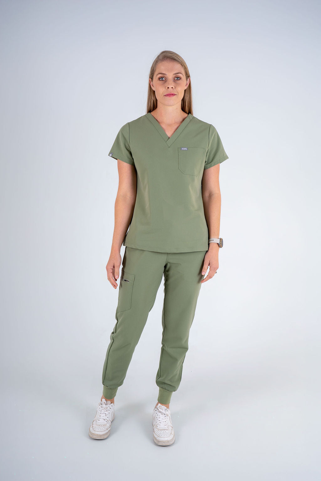 Essential Jane One-Pocket Scrub Top - Jade