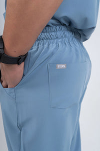 Steel Blue Matteo Three-Pocket Scrub Top and Neo Jogger Set