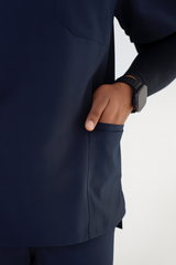 Midnight Navy Alex Three-Pocket Scrub Top and Leo Jogger Set