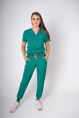 Foliage Ella Three-Pocket Scrub Top and Eva Jogger Set