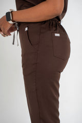 Amara Three-Pocket Scrub Top and Lara Jogger Set - Espresso