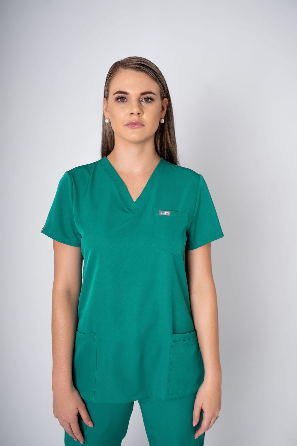 Foliage Ella Three-Pocket Scrub Top and Eva Jogger Set