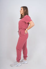 Mauvewood Amara Three-Pocket Scrub Top and Lara Jogger Set