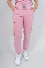 Pastel Pink Amara Three-Pocket Scrub Top and Lara Jogger Set