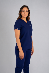 Essential Jane One-Pocket Scrub Top - Navy
