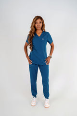 Essential Ava Jogger Scrub Pants - Carribean Blue