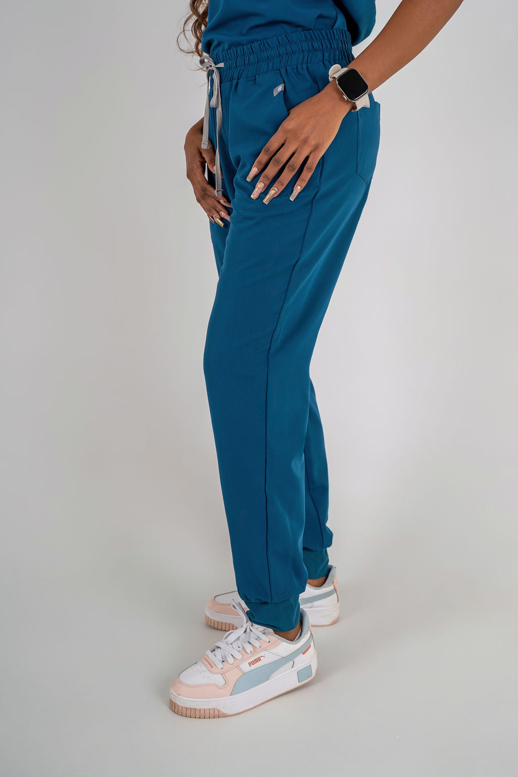 Essential Ava Jogger Scrub Pants - Carribean Blue