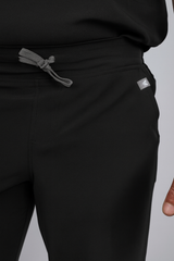 Black Matteo Three-Pocket Scrub Top and Neo Jogger Set