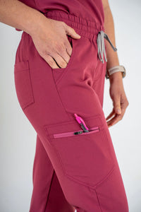Essential Ava Jogger Scrub Pants - Grape