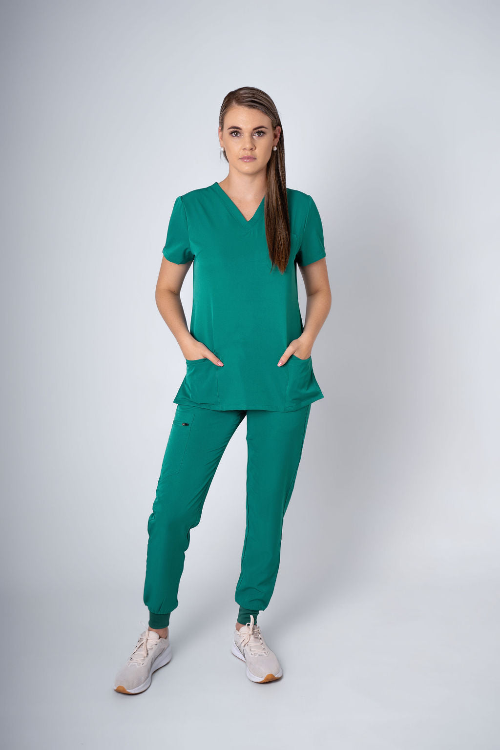 Foliage Ella Three-Pocket Scrub Top and Eva Jogger Set