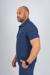 Navy Matteo Three-Pocket Scrub Top and Neo Jogger Set