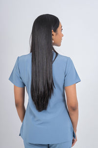 Steel Blue Amara Three-Pocket Scrub Top and Lara Jogger Set