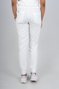 Arctic White Amara Three-Pocket Scrub Top and Lara Jogger Set