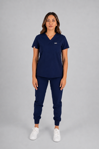 Essential Jane One-Pocket Scrub Top - Navy