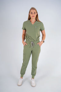 Essential Jane One-Pocket Scrub Top - Jade