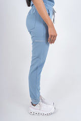 Steel Blue Amara Three-Pocket Scrub Top and Lara Jogger Set