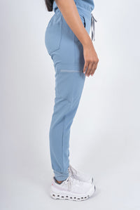 Steel Blue Amara Three-Pocket Scrub Top and Lara Jogger Set
