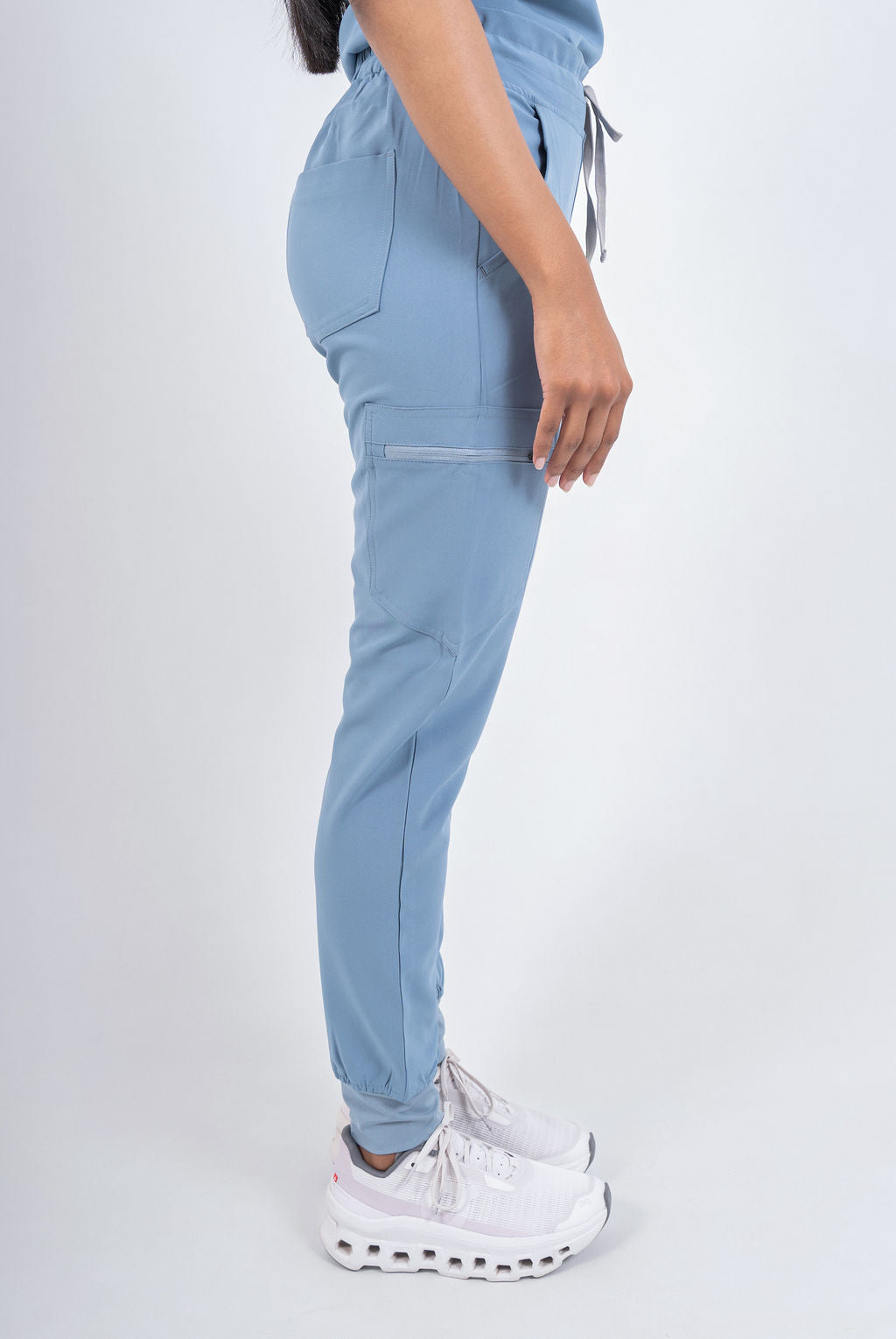 Steel Blue Amara Three-Pocket Scrub Top and Lara Jogger Set